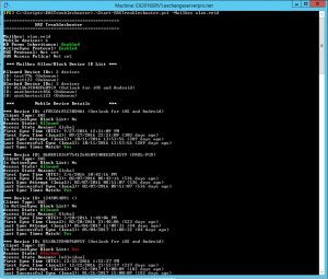 PowerShell Script for TroubleShooting Exchange ActiveSync Devices