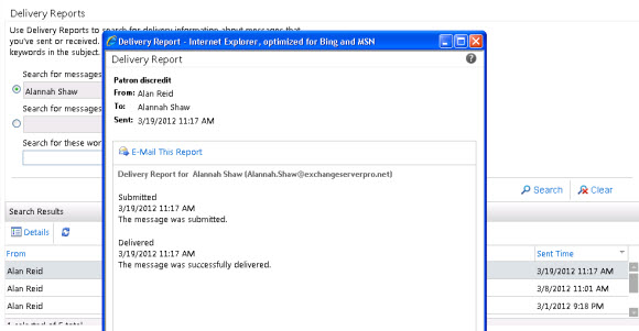 exchange-2010-message-tracking-toolbox-03 Delivery report search results for regular mailbox users