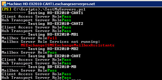 Using Test-ServiceHealth for Exchange Server Health Checks