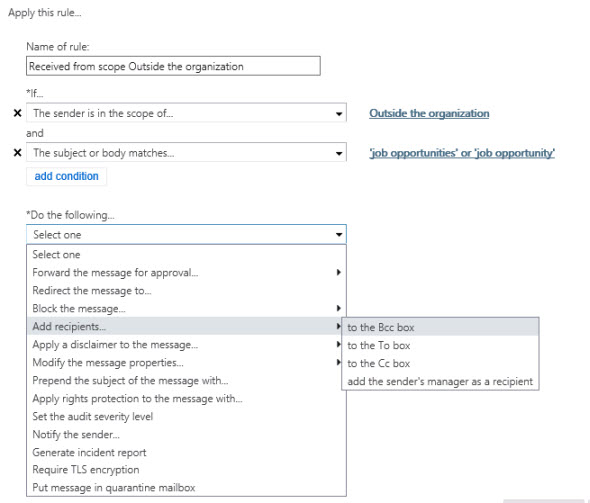 Exploring Transport Rules in Exchange Server 2013