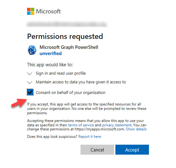 Granting initial consent for the Graph PowerShell SDK