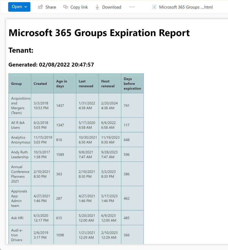 Preparing to share the HTML file created in SharePoint Online