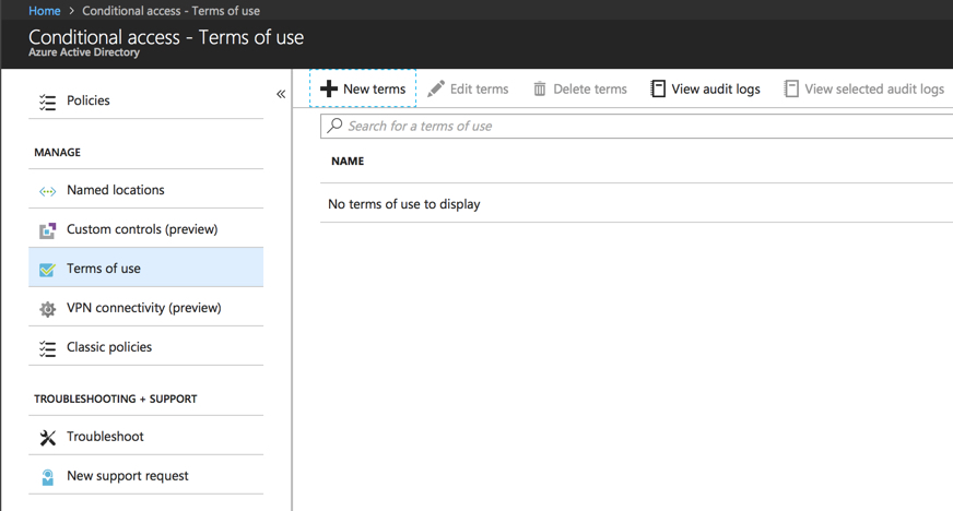 Configuring Terms of Use for User Logins to Office 365 and Azure Active Directory