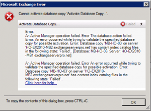 Cannot Activate Database Copy: Content Index Catalog Files in Failed State