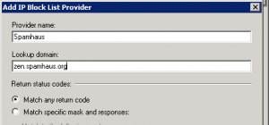 Exchange 2010 Edge Transport Server: Configuring IP Block List Providers