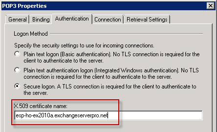 Exchange Server 2010 POP3: Securing POP3 Client Remote Access