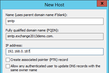 Adding a DNS alias for Exchange 2013 SMTP relay