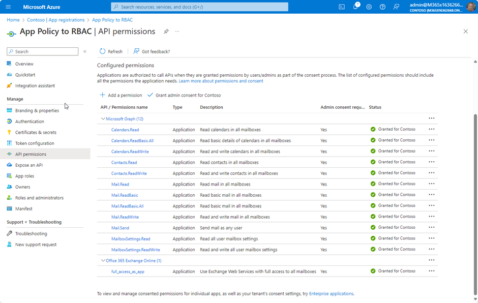 Migrate from EWS Application Access Policy to RBAC for Applications