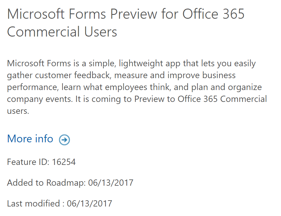 Microsoft Forms Arrives for Commercial Office 365 Tenants