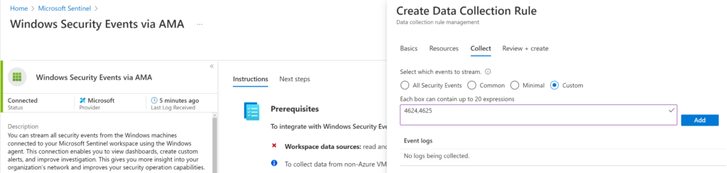 Microsoft Sentinel event filtering.