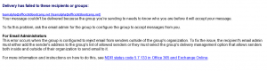 Office 365: Delivery Has Failed to These Recipients or Groups