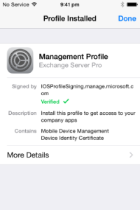 Office 365 Mobile Device Management Enrolment on Apple iOS Devices